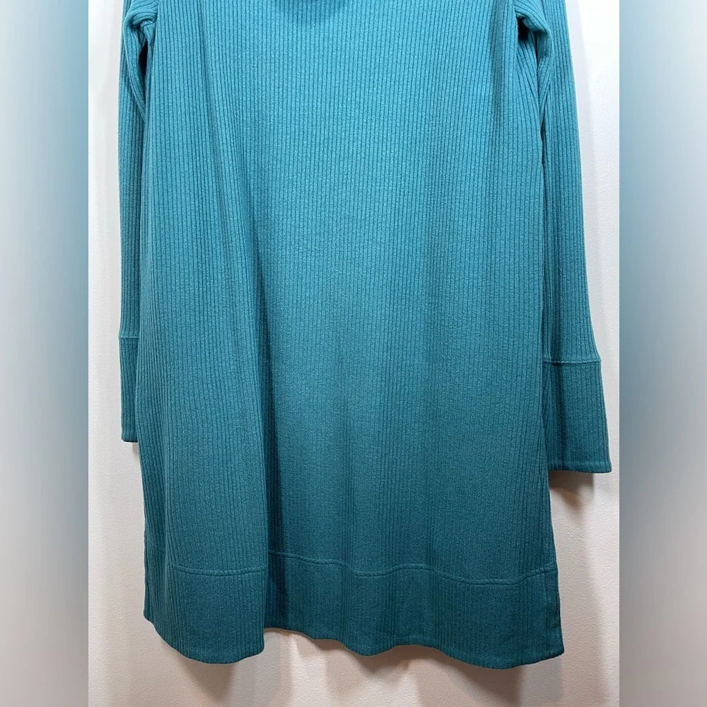 ATHLETA Women’s Pranayama Long Ribbed Hooded Cardigan Teal Size Medium - Picture 10 of 11